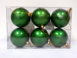 CHRISTMAS BALLS GLOSSY D-GRN