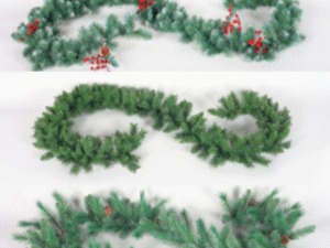 PRE-LIT PVC CHRISTMAS GARLAND