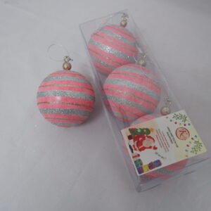 CHRISTMAS BALLS PINK SILVER