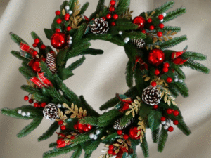 CHRISTMAS WREATH 55CM DIA
