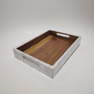 WD25019 Capiz Wooden Rectangle Tray
