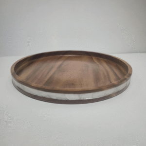 WD25023 Capiz Wooden Round Tray